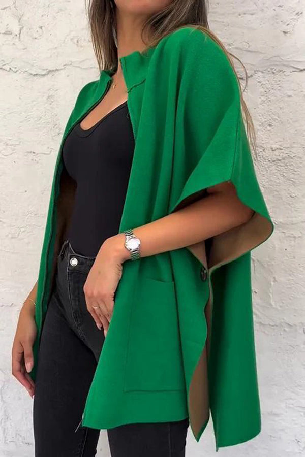 Grüne Zipper-Stehkragenjacke - Lena