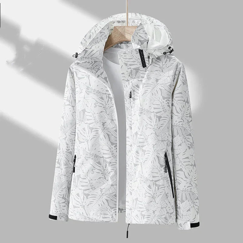 Emmaline stylische outdoor-jacke mit kapuze und print – damen