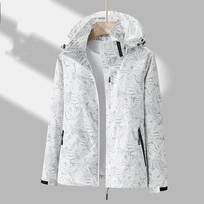 Emmaline stylische outdoor-jacke mit kapuze und print – damen