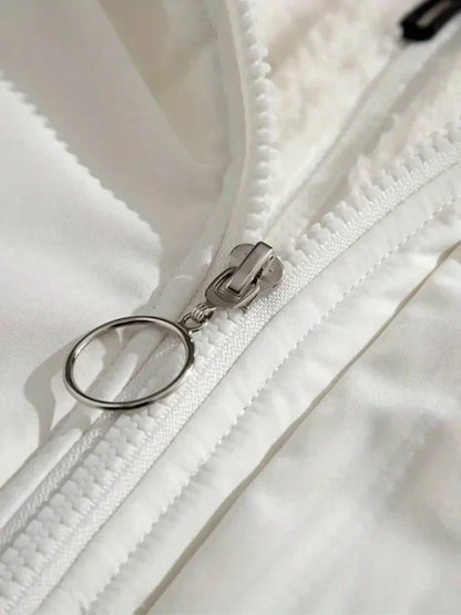 Warme damen-winterjacke mit reißverschluss – wetterfester allrounder