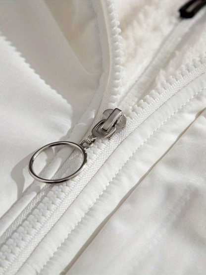 Warme Winterjacke mit Reißverschluss Rosa – Clara