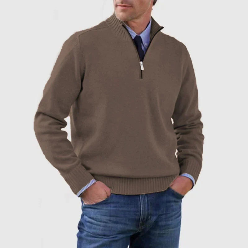 Herren pullover mit halbem reißverschluss – gemütlich und modern