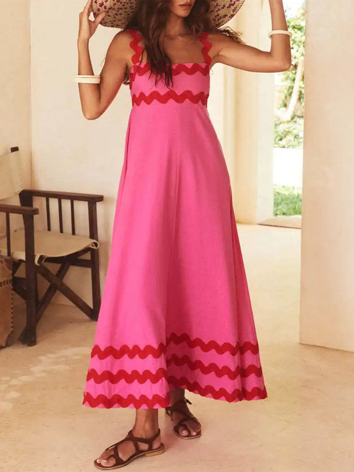 Sommerliches maxikleid – mit wellensaum und trägern