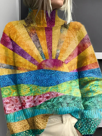 Giselle bunter rollkragenpullover – damen