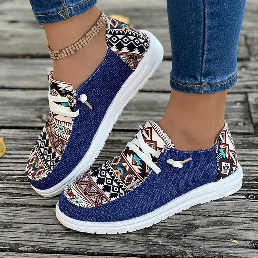Blaue Ethno-Sneaker - Lena