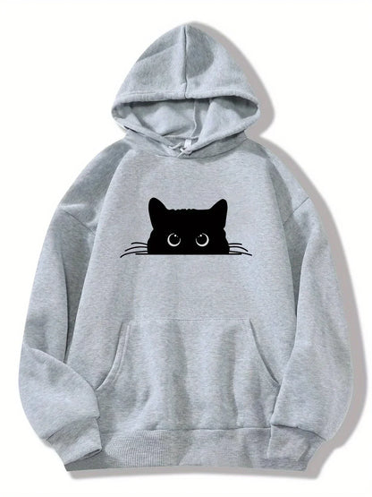 Bella - hoodie mit katzenprint und kapuze