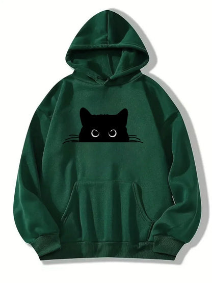 Bella - hoodie mit katzenprint und kapuze