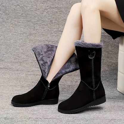 Schwarze Orthopädische Schneestiefel mit Fleecefutter - Emma