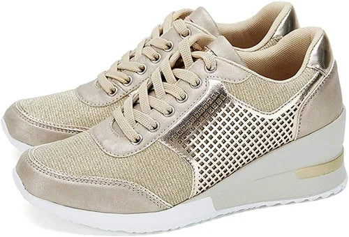 Stylische Komfort-Turnschuhe mit Atmungsaktivität und Metallic-Akzenten