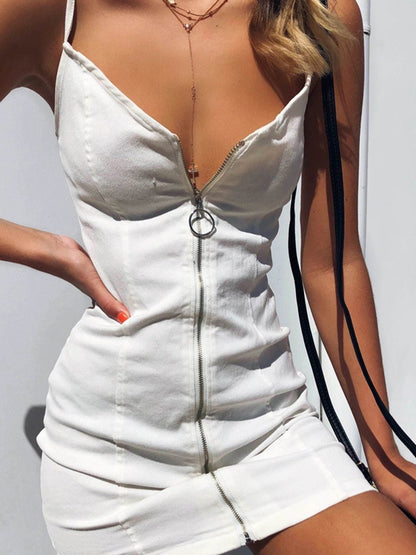 Schwarzes Reißverschlusskleid - Mila