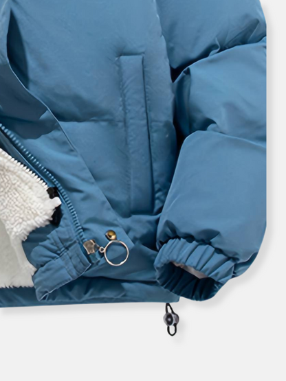 Warme Winterjacke mit Reißverschluss Rosa – Clara