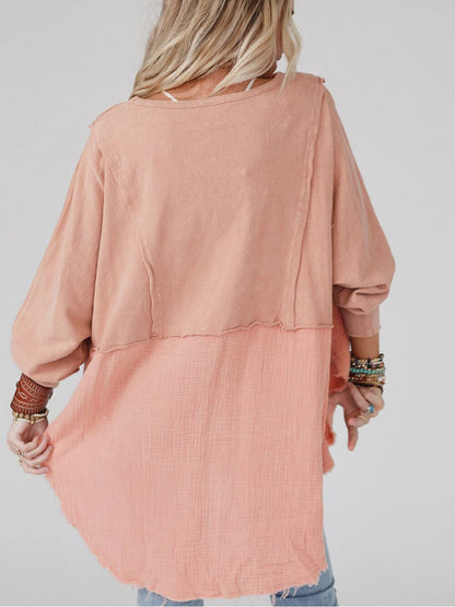 Oversize-Shirt in Rosa mit lässigem Schnitt - Leandra