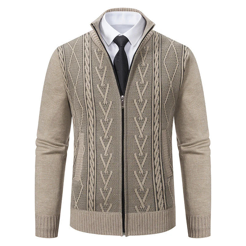 Elegante strickjacke mit reißverschluss von stafford – herren