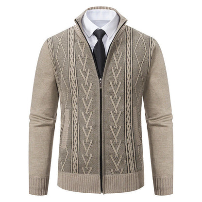 Elegante strickjacke mit reißverschluss von stafford – herren