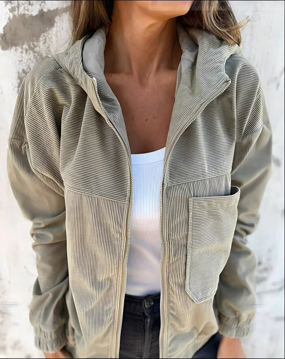 Gillian cordjacke mit kapuze – damen