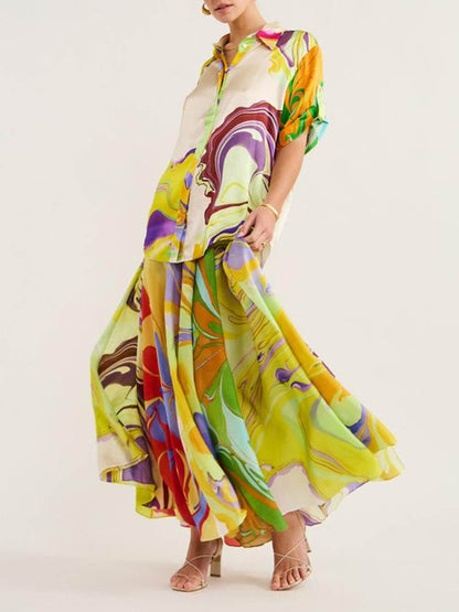 Buntes Maxikleid Muster - Clara