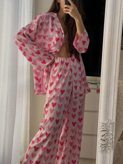 Herzdruck pyjama-set rosa - sophie