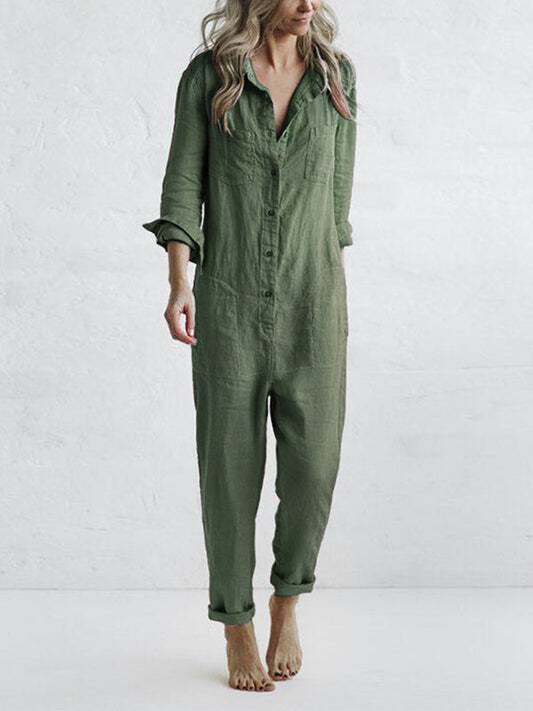 Charlotte - Olivgrüner Utility-Jumpsuit