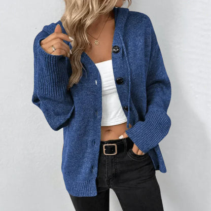 Wärmender damen-strickcardigan mit knöpfen