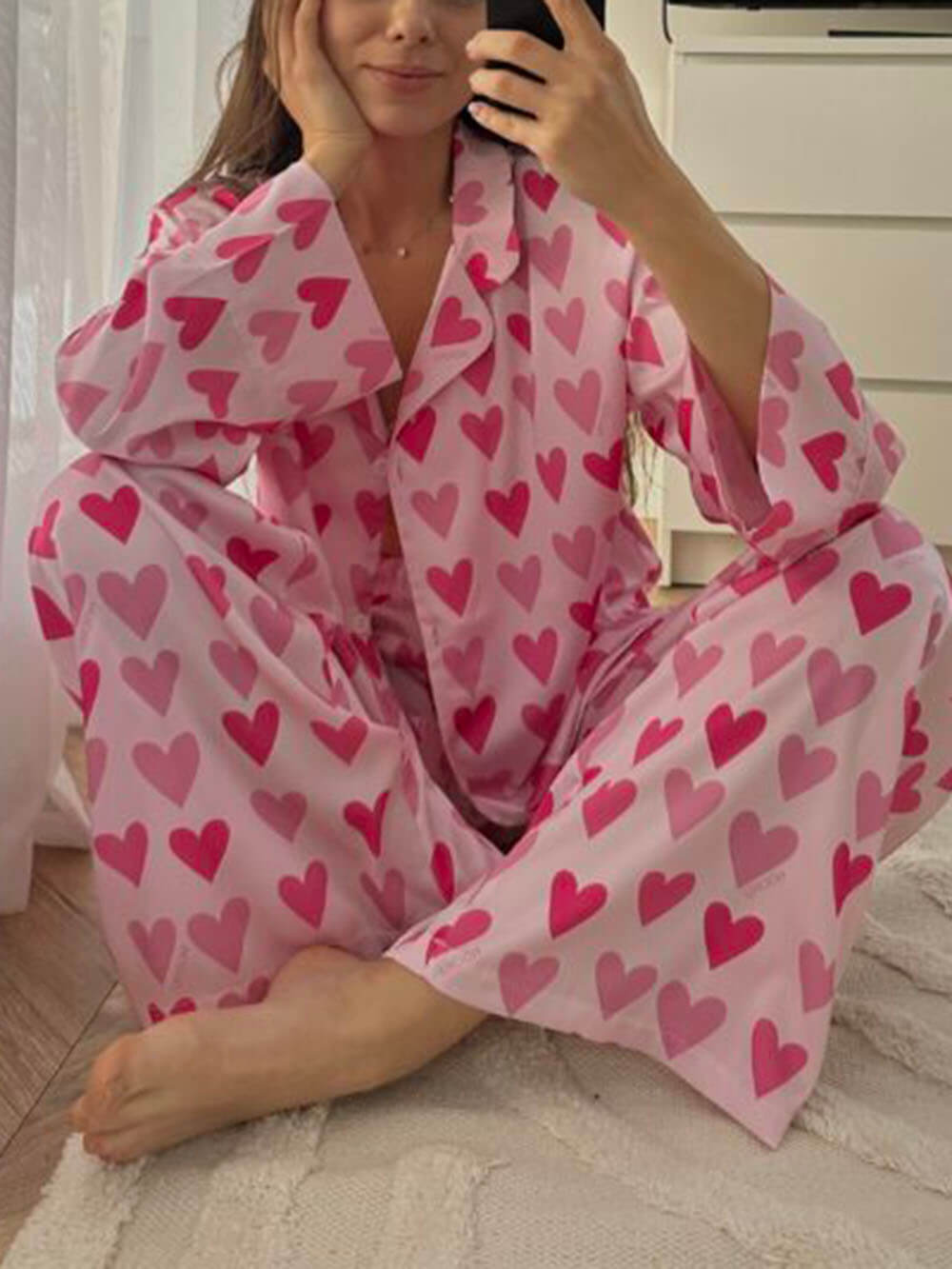 Herzdruck pyjama-set rosa - sophie