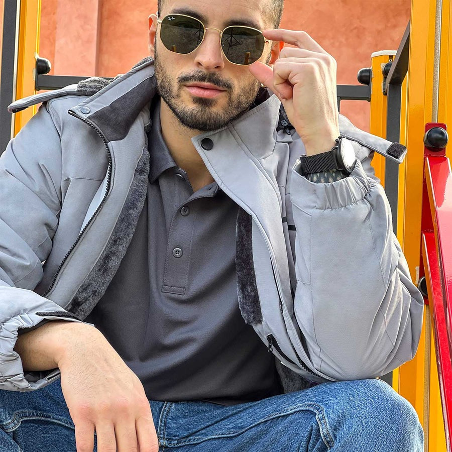 Arctic shield outdoorjacke orange grau - max