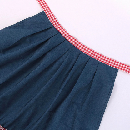 Meadow | dirndl kleid mit karomuster und kontrastschürze für frauen