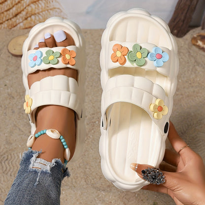 Weiße Blumensandalen – Lara