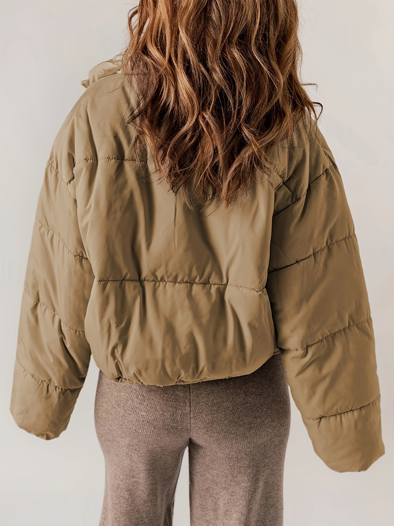 Schwarze Pufferjacke mit Reißverschluss – Lässige Langarmjacke für jeden Tag