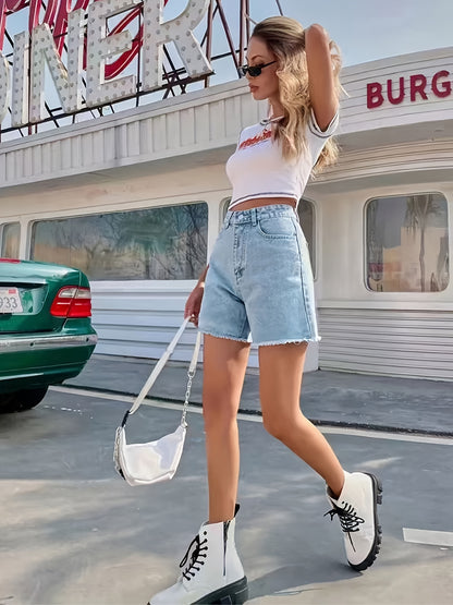 Hellblaue Denim Shorts - Lea