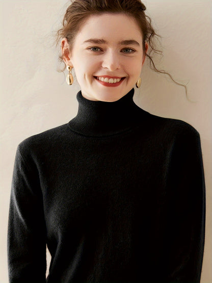 Kamelbrauner Rollkragenpullover  - Emilia