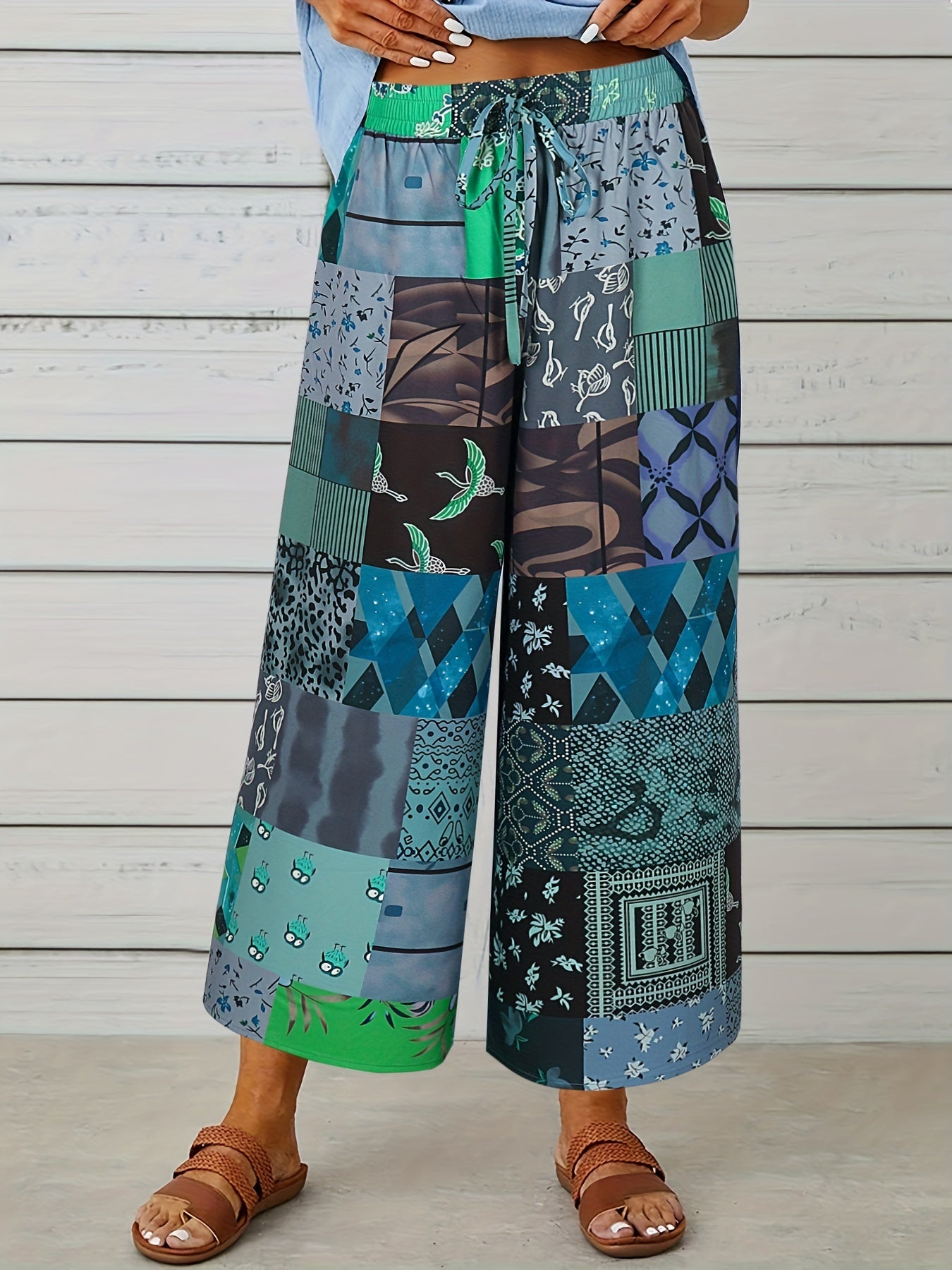 Gemusterte Patchwork Chinohose - Emma