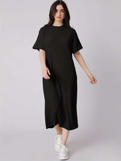 Grünes Freizeitkleid Kurzarm - Lina