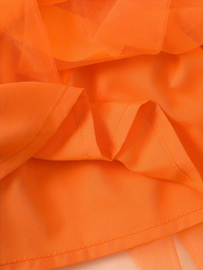 Mädchen Halloween Langarm Kleid mit gestricktem Oberteil und Tüllrock