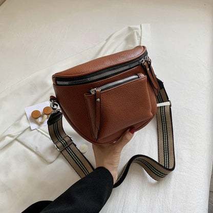 Maya - Weißer Crossbody-Beutel mit Zipper-Details