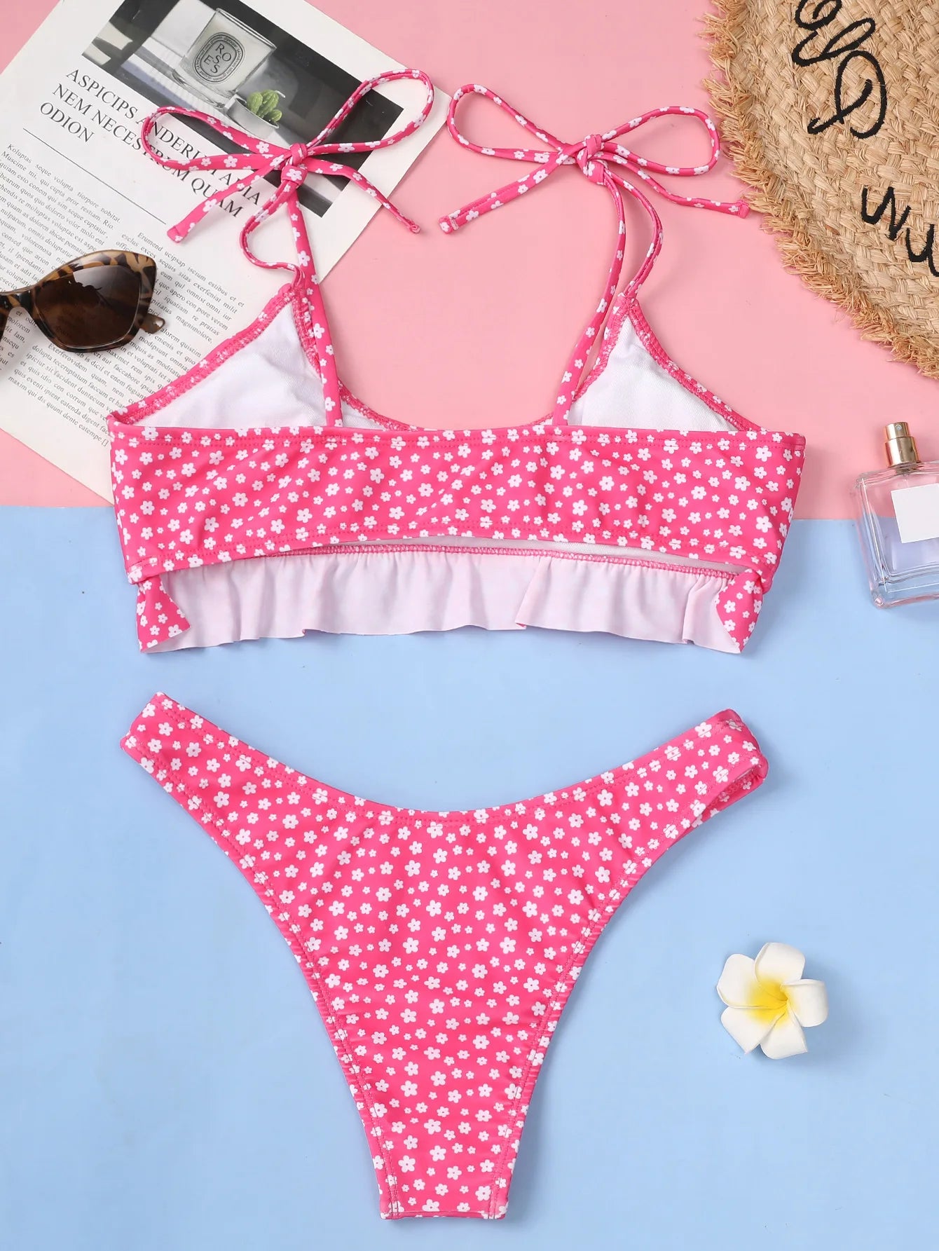 Fiona - Verspielter Pinker Polka-Dot Bikini