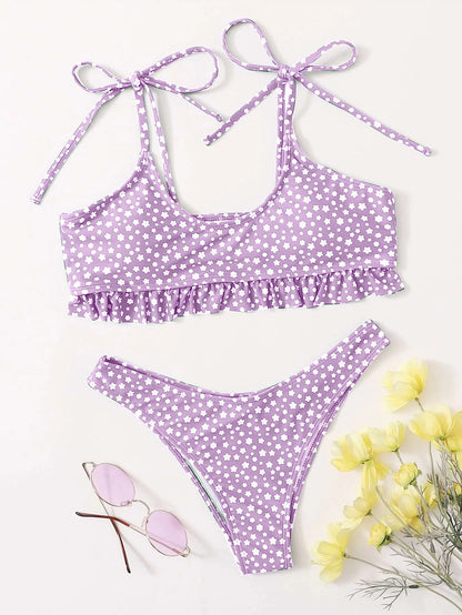 Fiona - Verspielter Pinker Polka-Dot Bikini