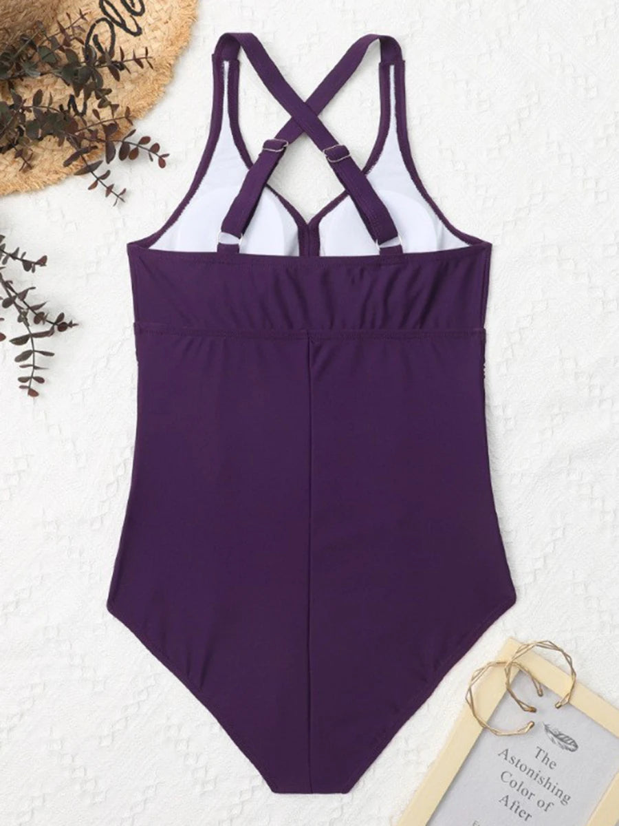 Lea - Purpurner Eleganz-Badeanzug