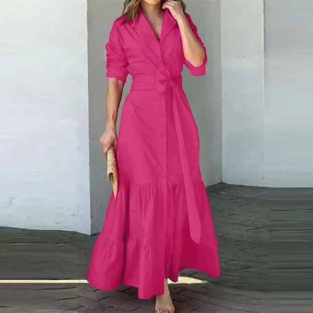 Isabella - Lebendiges Orange Hemdkleid