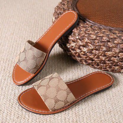 Beige Designer-Slipper - Alessia