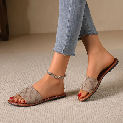 Beige Designer-Slipper - Alessia