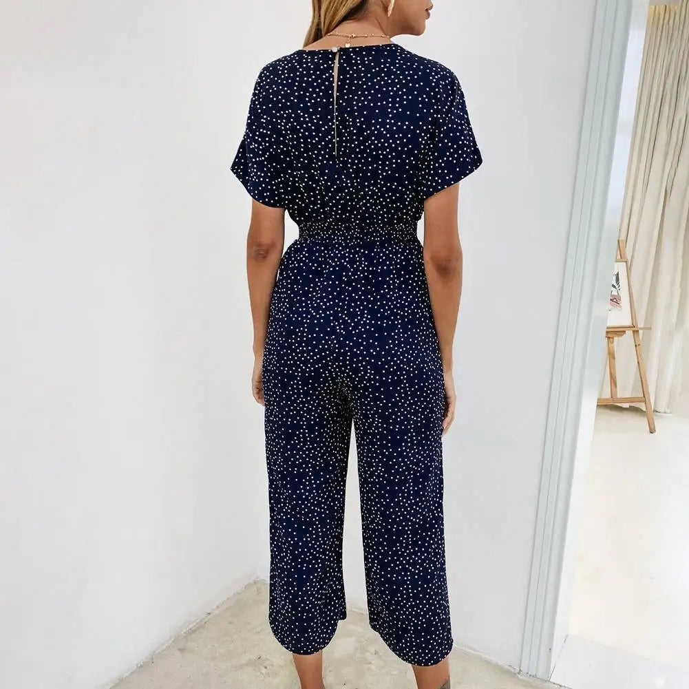 Lena - Grüner Pünktchen-Jumpsuit