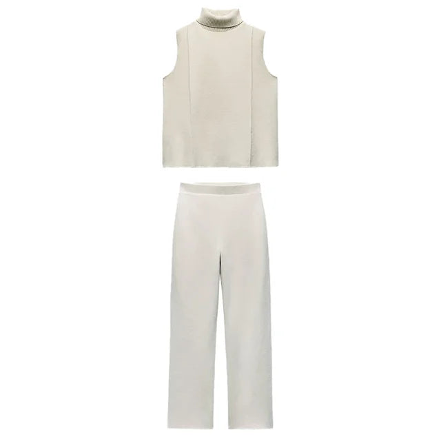 Graues Strick-Zweiteiler-Set - Clara