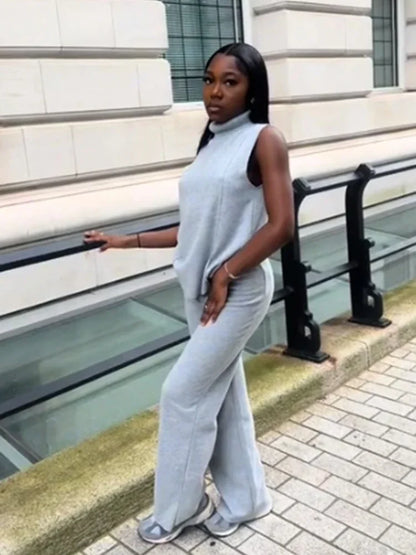 Graues Strick-Zweiteiler-Set - Clara