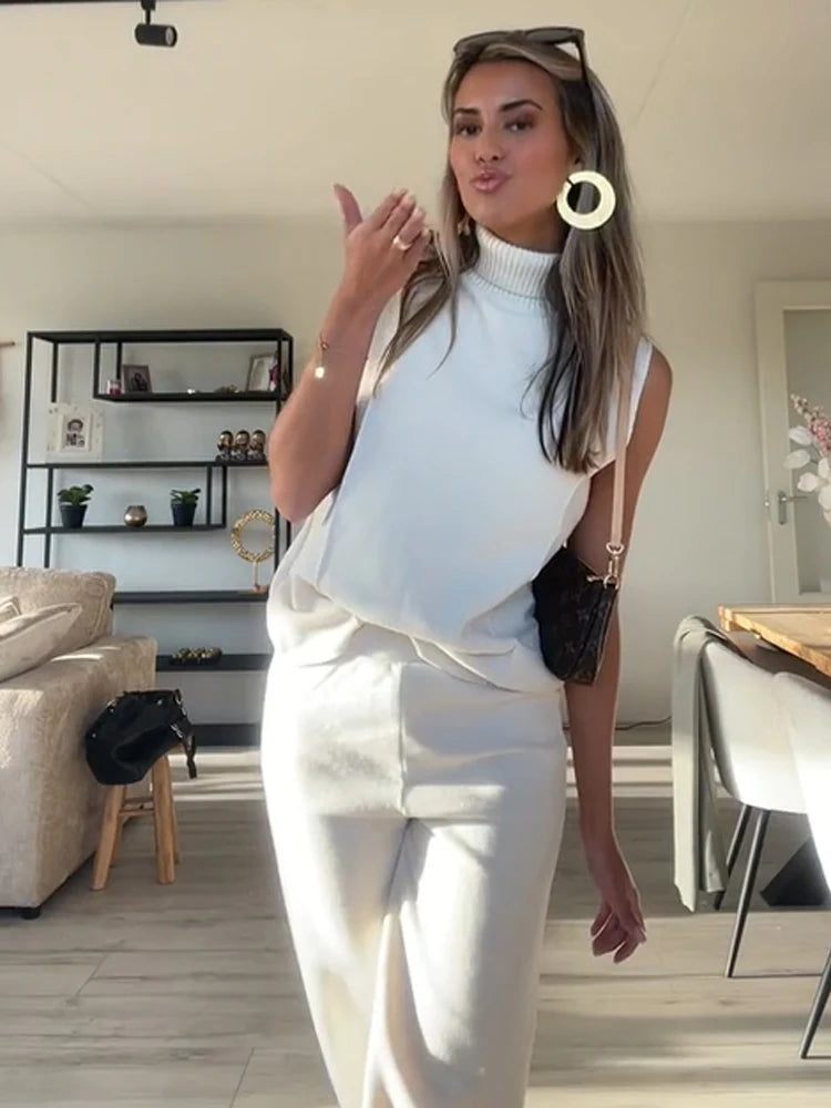 Graues Strick-Zweiteiler-Set - Clara