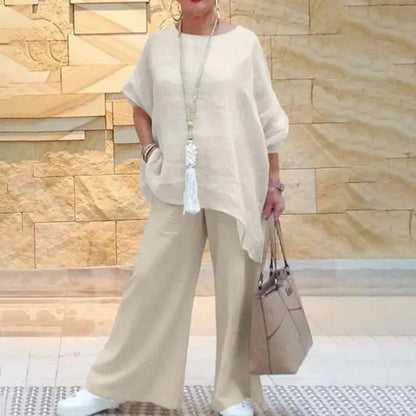 Blaues Set mit Asymmetrischem Schnitt - Nora