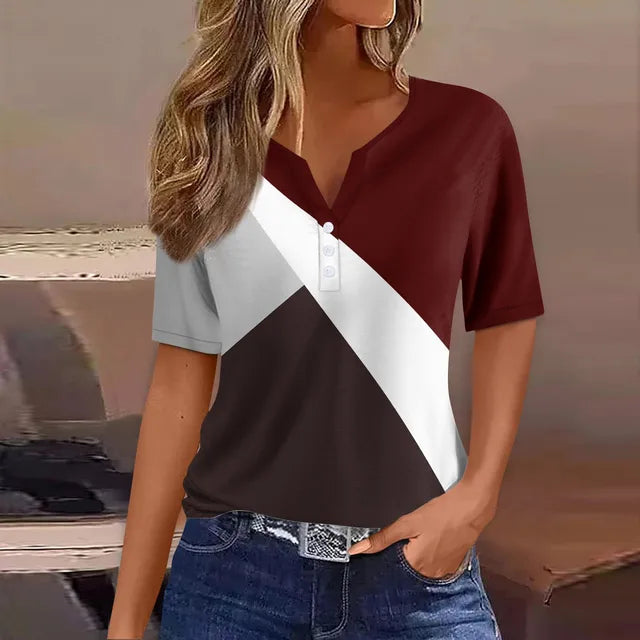 Fiona - Blaues Grafik-Shirt