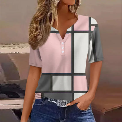 Fiona - Blaues Grafik-Shirt