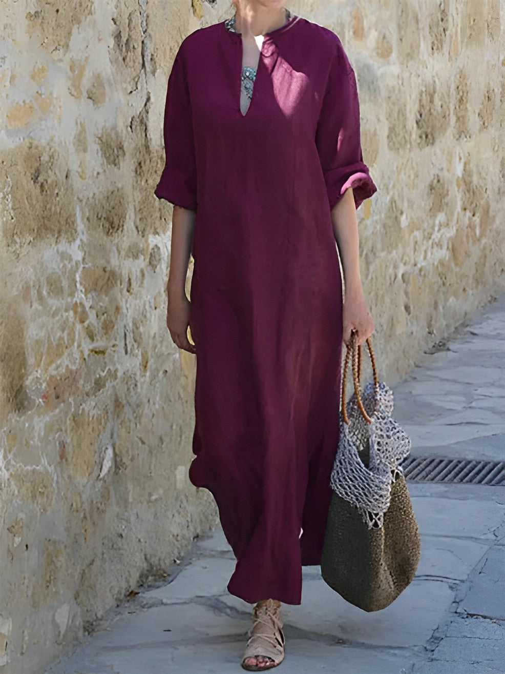 Fiona - Schwarz Kaftan-Kleid