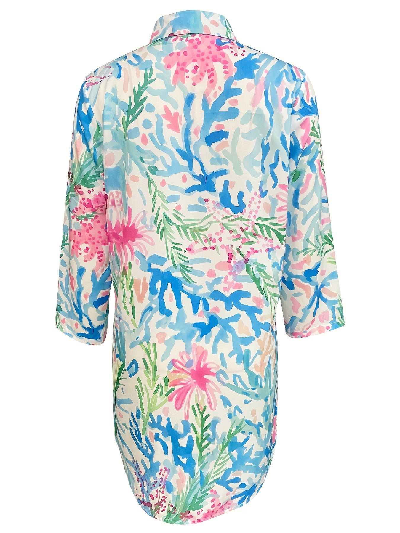 Buntes Kurzarm-Hemdkleid - Marlene