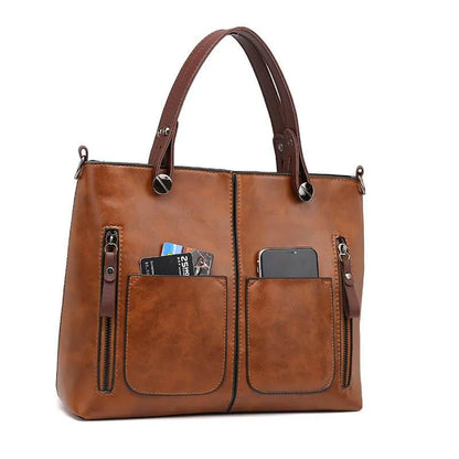 Clara - Cognac Leder-Handtasche